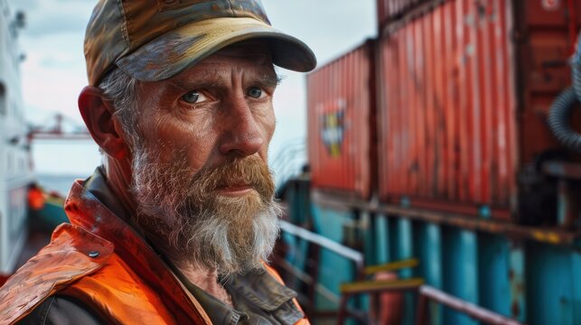 Portrait of a longshoreman at work