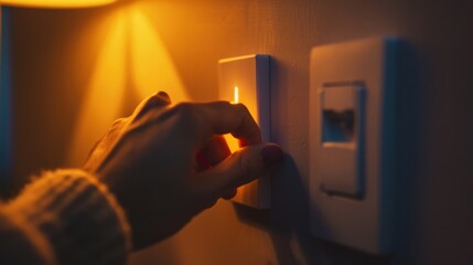 Hand Turning on a Light Switch