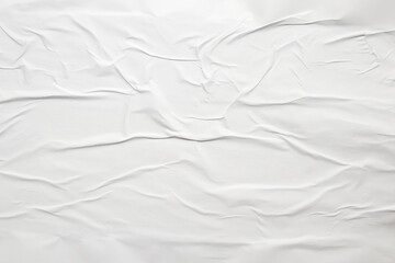 white crumpled and creased glued wrinkled paper poster texture background