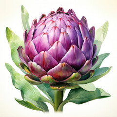 Fototapeta premium Watercolor Artichoke Illustration, Generative Ai