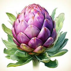 Fototapeta premium Watercolor Artichoke Illustration, Generative Ai