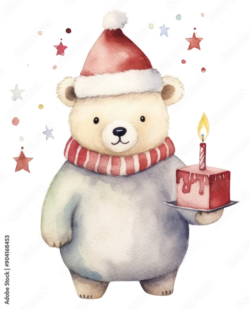 Canvas Prints PNG Animal chrismas party snowman cartoon cute.