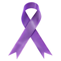 Purple ribbon with a purple ribbon on it