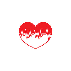 Heart beat  ilustration vector template image