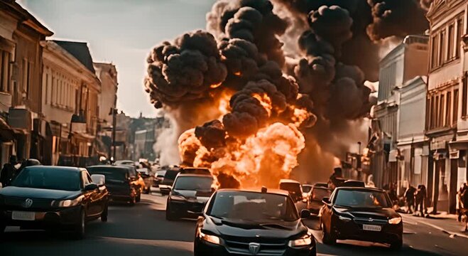 Explosion, escena de coches, accion, 