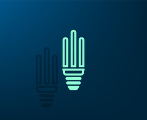 Obraz premium Vector illustration with shadow on blue background with gradient