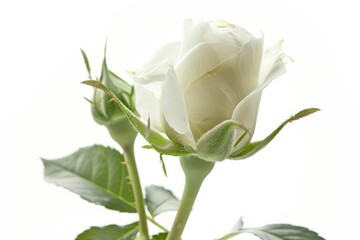 White rose bud isolated