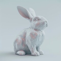 Obraz premium medium shot of porcelain animal figurine, isolated on a white background, bright and vivid tonality, 
