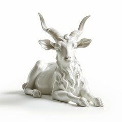 medium shot of porcelain animal figurine, isolated on a white background, bright and vivid tonality, 