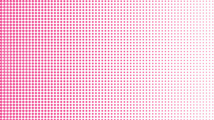 Halftone red color. Dotted, smooth dots spraying and halftones dot background