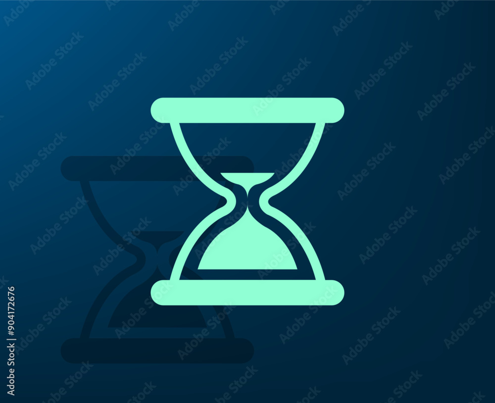 Poster vector illustration with shadow on blue background with gradient
