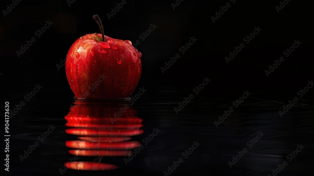 Wall mural Red Apple Floating on Water