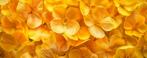 Detailed close-up of yellow buttercup petals, arranged in a radial pattern on a floral backdrop, showcasing their bright color and delicate form.