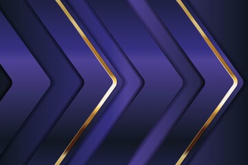 Abstract blue and gold geometric background with 3D effect.