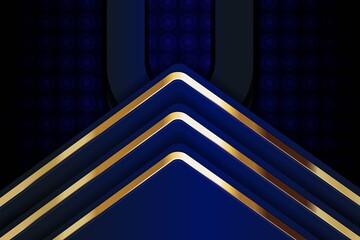 Abstract blue and gold geometric design.