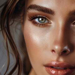 Fototapeta premium Makeup Mastery Techniques for a Flawless Face provides expert tips and step-by-step guidance to achieve a perfect makeup application. From creating a smooth base to mastering contouring and eye makeup