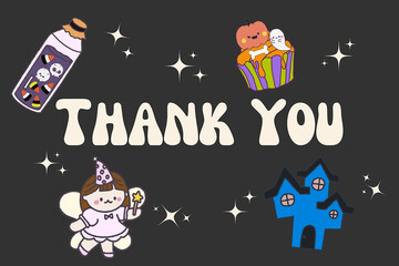 Happy Halloween border banner frame kids party flyer design template holiday celebration poster  illustration