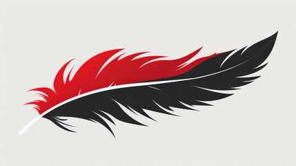 Striking image of a feather with vibrant gradient colors from yellow to red, set against a dark background, creating a bold and elegant visual.
