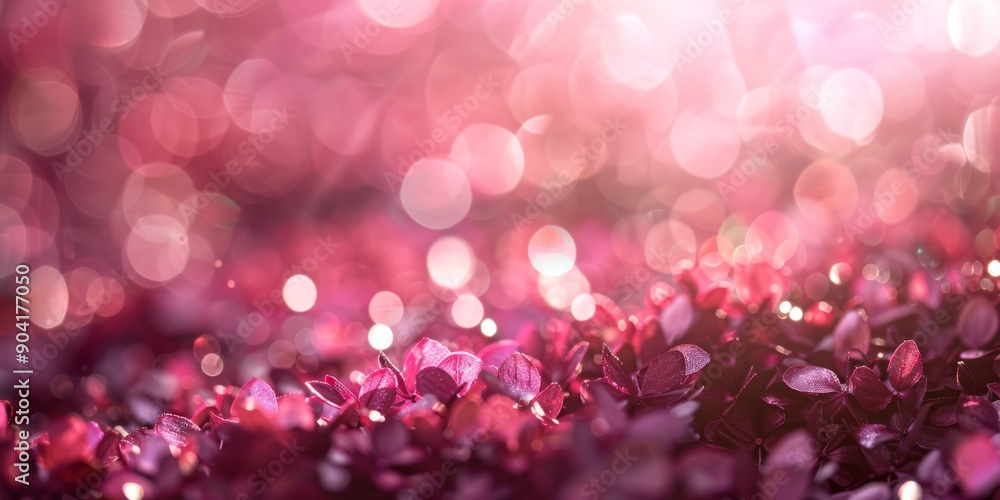 Poster an abstract image with pink glitter against a bokeh background, creating an enchanting visual displa
