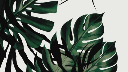 A close up of a large green leaf on white background, AI