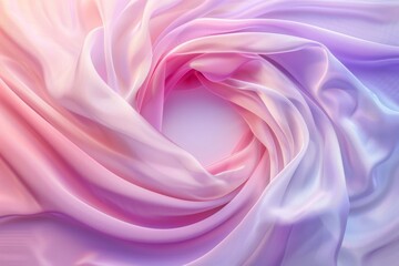 Obraz premium Abstract pink and purple satin fabric forming a circular swirl pattern