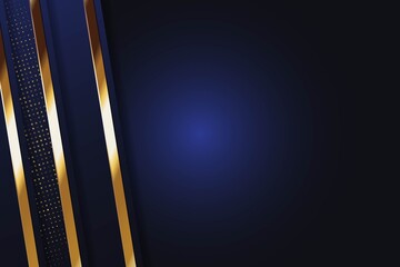 Abstract dark blue background with two gold stripes and dotted pattern.