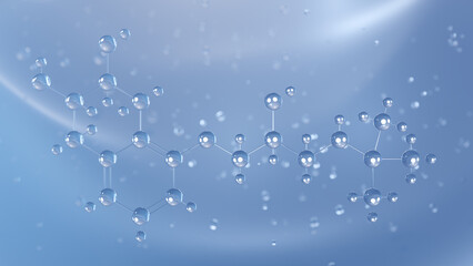 nadolol molecular structure, 3d model molecule, corgard, structural chemical formula view from a microscope