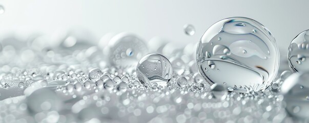 Close-up of water droplets on a surface depicting clarity and freshness