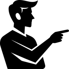 Engaging Pointing Man Illustration