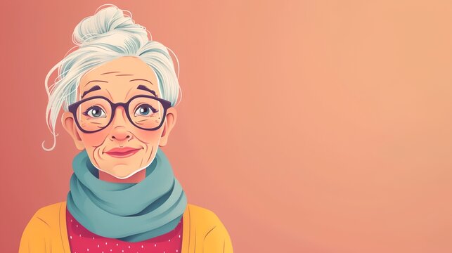 a woman with glasses and a scarf