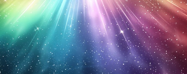 Obraz premium Colorful gradient background with stars and light beams in blue and purple hues