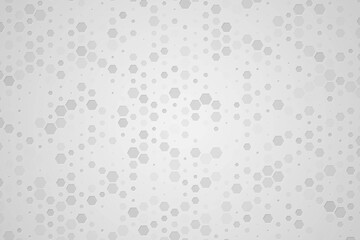 Abstract white background with hexagonal pattern.