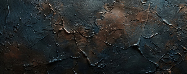 Obraz premium Vintage-style textured stucco wall in dark tones, with subtle cracks and an aged look, ideal for product displays.