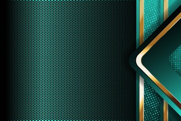 Teal and Gold Abstract Geometric Background.