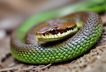 Obraz premium close up of a green snake