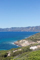 Mountainous Coastline with Blue Ocean