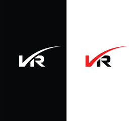 VR letter logo design vector