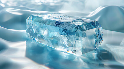 Elegant Blue Aquamarine Shiny Transparent Gemstone with Radiant Purity