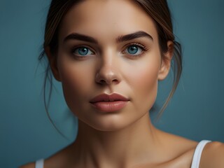 Naklejka premium Portrait of a beautiful modern Woman Model isolated on a pink color background