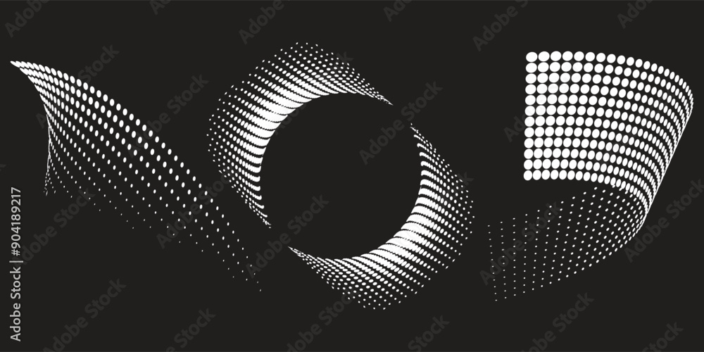 Poster basic halftone dots effect in black and white color. halftone effect. dot halftone. black white half