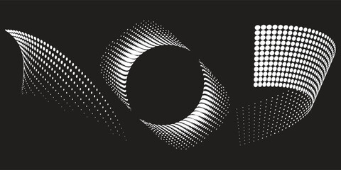 Basic halftone dots effect in black and white color. Halftone effect. Dot halftone. Black white halftone.Background with monochrome dotted texture. Polka dot pattern template. Background with black