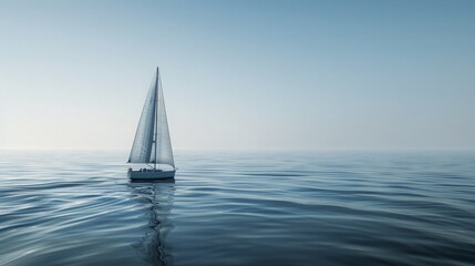 Sailboat on the Calm Sea