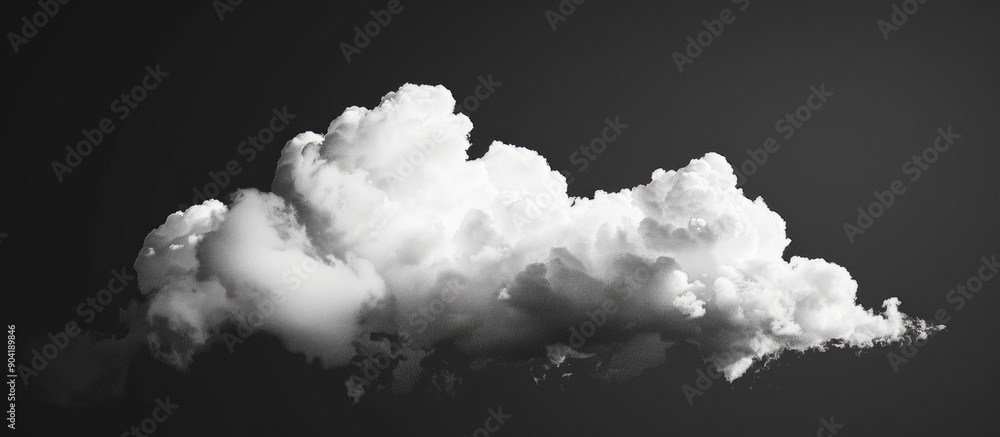 Poster minimalistic design featuring a white cloud on a black background perfect for a professional appeara