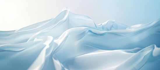 Obraz premium Smooth blue curves create an abstract background with blurred lines forming a light blue gradient banner ideal for a copy space image