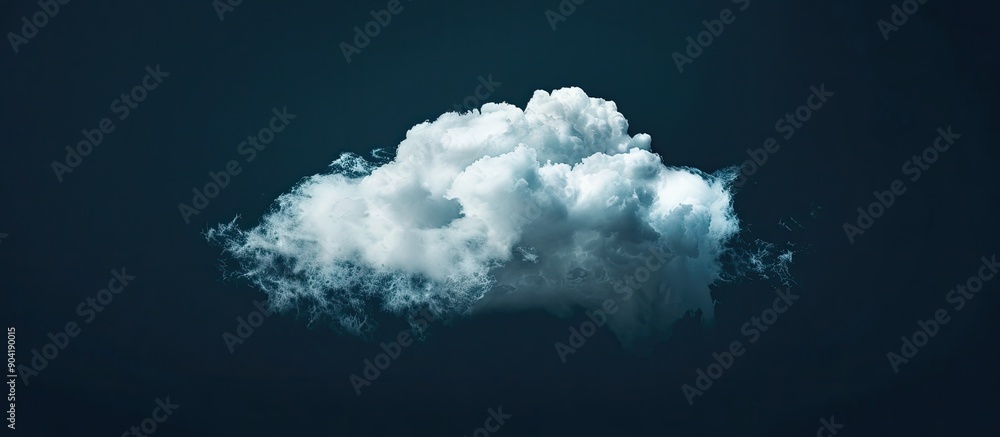 Poster minimalistic design featuring a white cloud on a black background perfect for a professional appeara