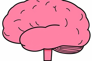 Pink Brain Creative Abstract Art Modern Illustration Unique Concept Innovation and Imagination