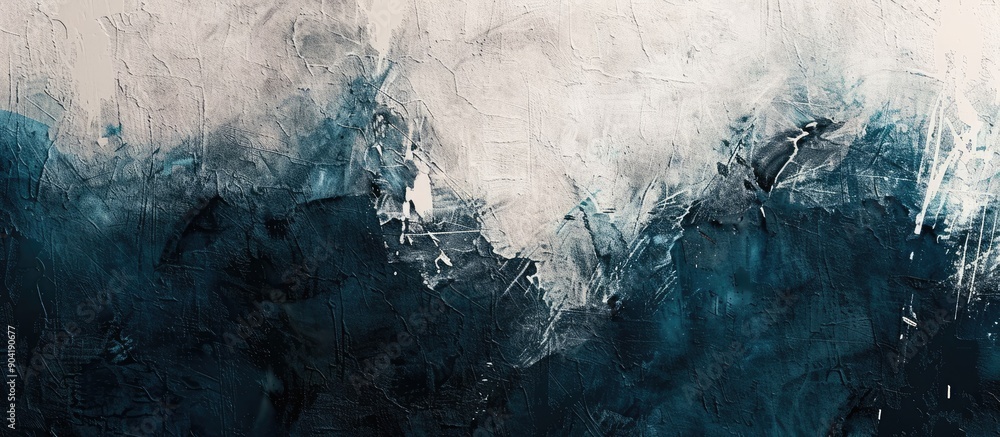 Poster a design featuring a textured canvas in white blue and black with a blank area for text or images. c