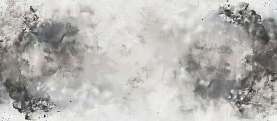 Grey watercolor artwork on old paper with a blank area in the middle for text copy space image