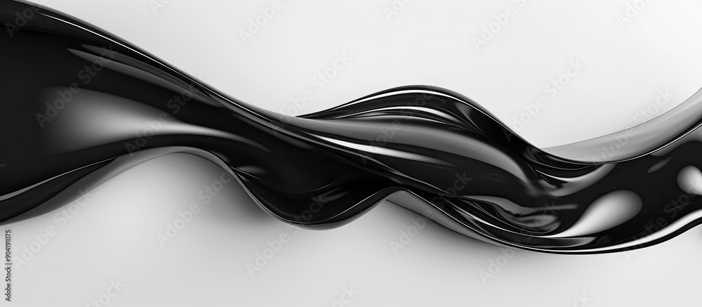 Poster smooth black ink curve providing a sleek background with copy space image