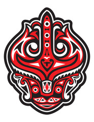 GORGA SINGA SINGA (LION MASK), TRADITIONAL ORNAMENT OF BATAK TRIBE IN NORTH OF SUMATERA